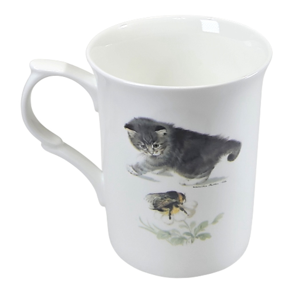 Windsor Fine Bone China Cat Mugs Set 2 England Kitty Coffee Tea Cups Gift - Picture 7 of 9